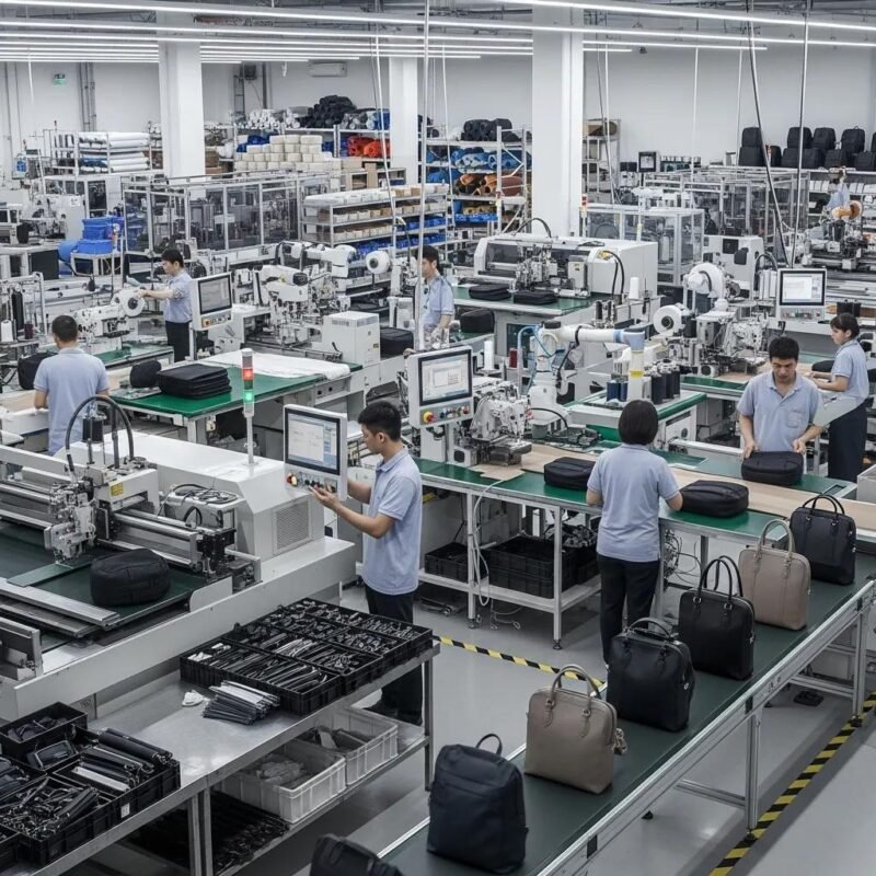 Modern bag manufacturing machinery in action, highlighting efficiency and productivity